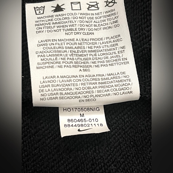 Nike Mens Full Zip DriFit Hooded Sweatshirt Black Size Medium Activewear - Picture 8 of 8